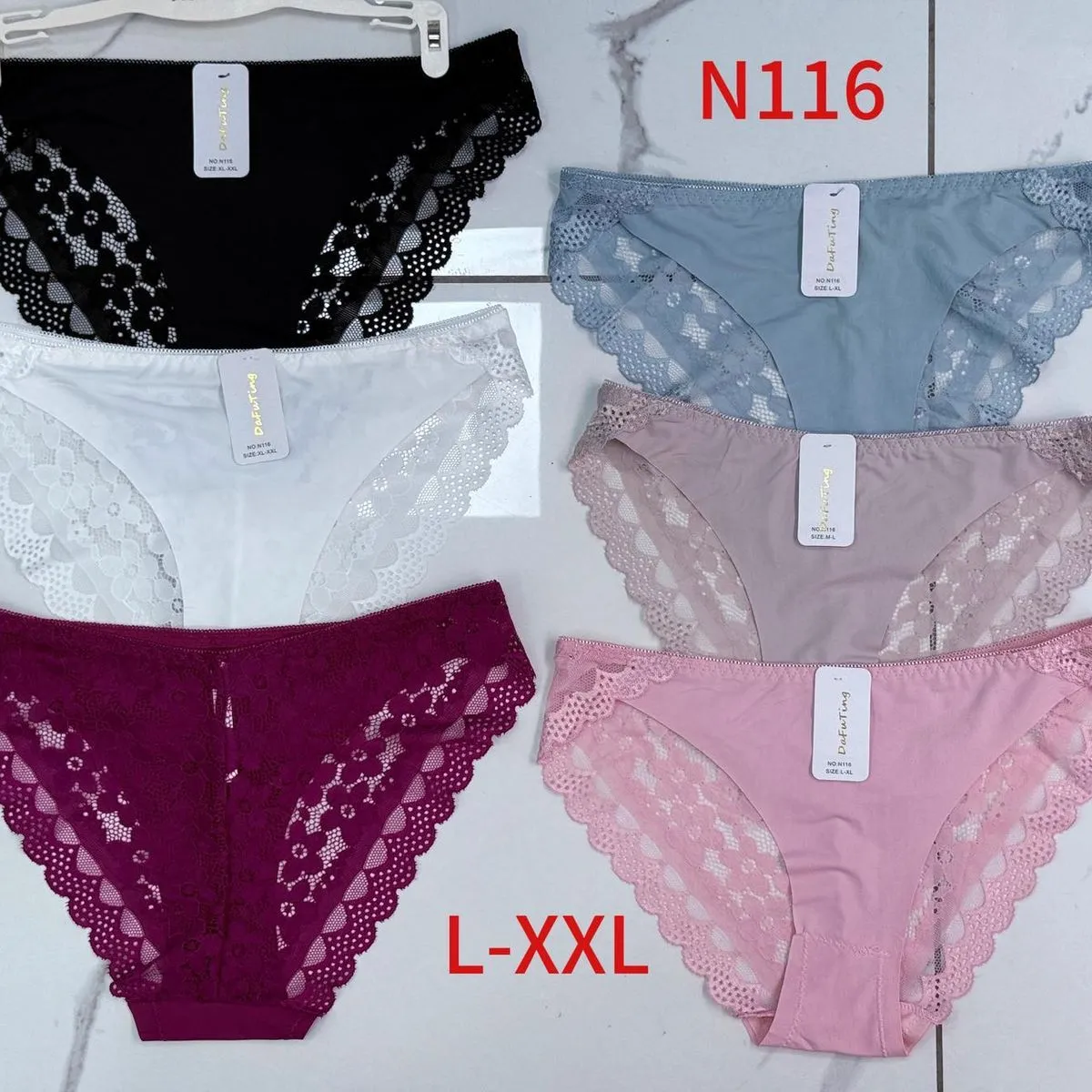 Majtki damskie koronkowe L-XXL N116, 6 kolorów