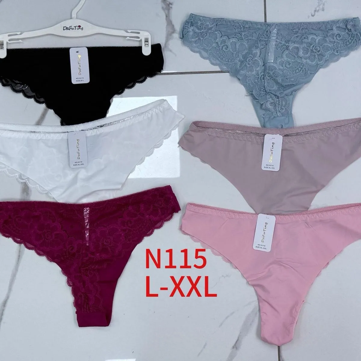 Majtki damskie koronkowe L-XXL N115, 6 kolorów
