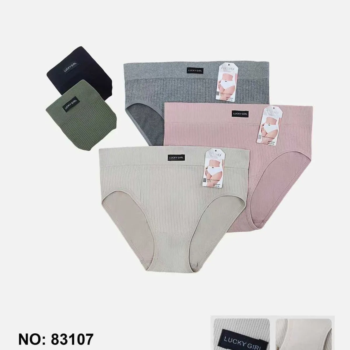 Majtki damskie bezszwowe XL Ouno No 83107 3XL