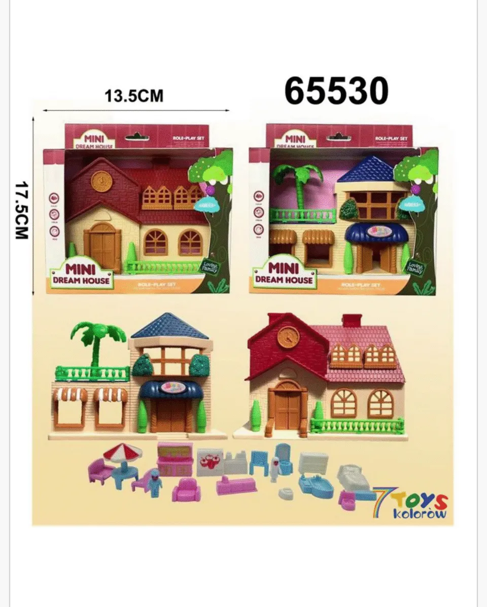 Zabawka Mini Dream House 17,5cm Zestaw z Akcesoriami Mix 65530
