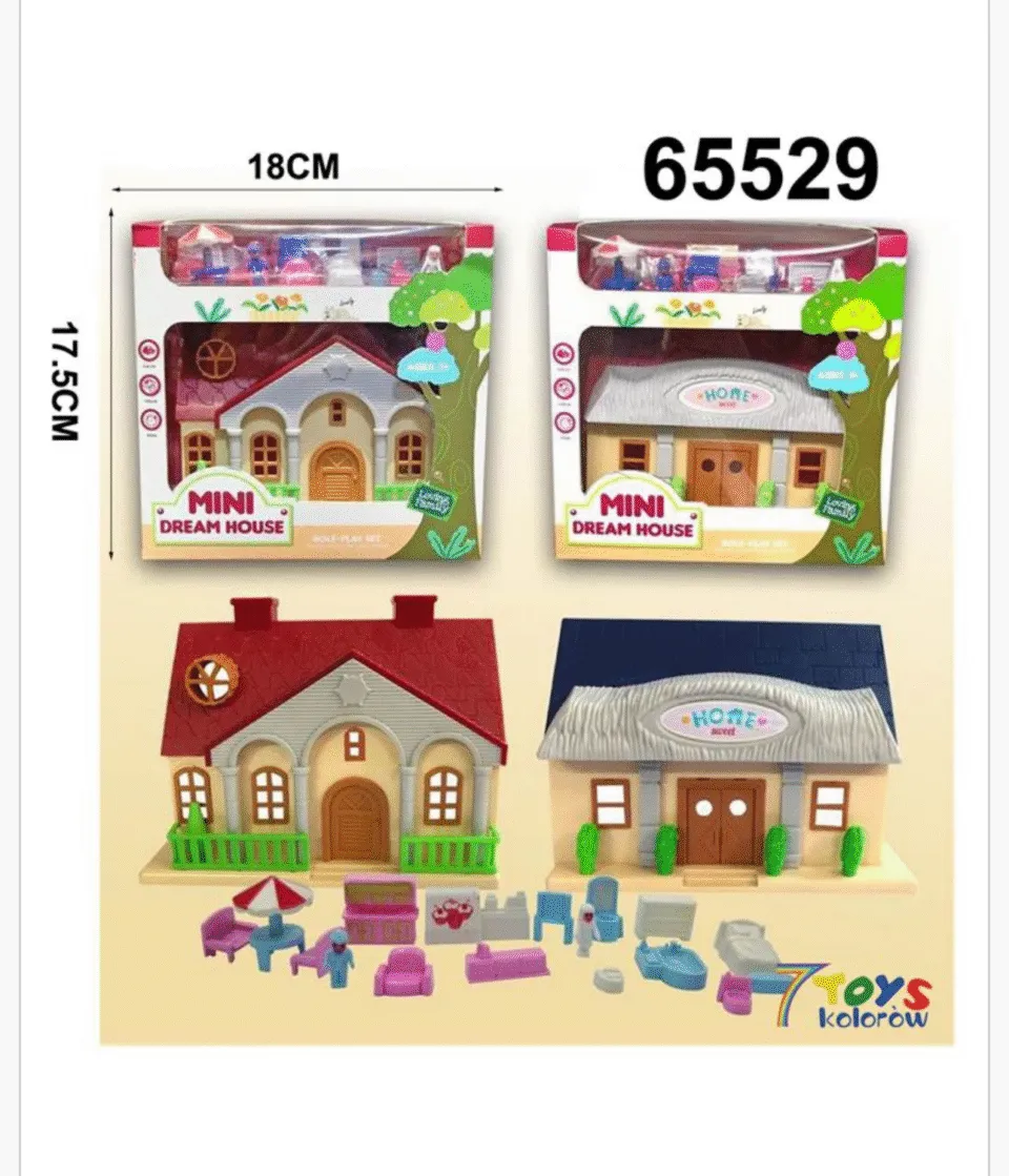 Zabawka Mini Dream House 18x17,5cm Zestaw z Akcesoriami Mix 65529