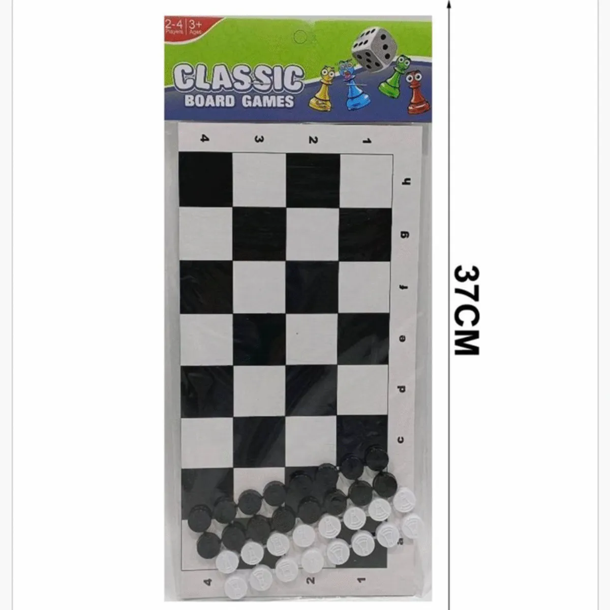 Gra Warcaby Classic Board Game 16,5x37cm, Zestaw 12 szt.