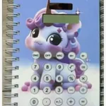 Notatnik z kalkulatorem Notatki Calculator, wzór Jednorożec
