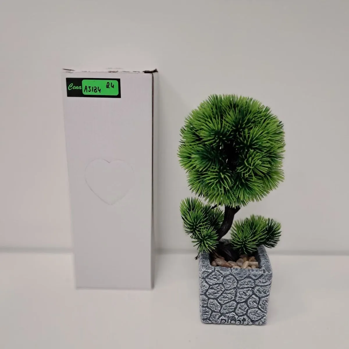 Sztuczny Krzew Ozdobny Bonsai w Szarej Doniczce