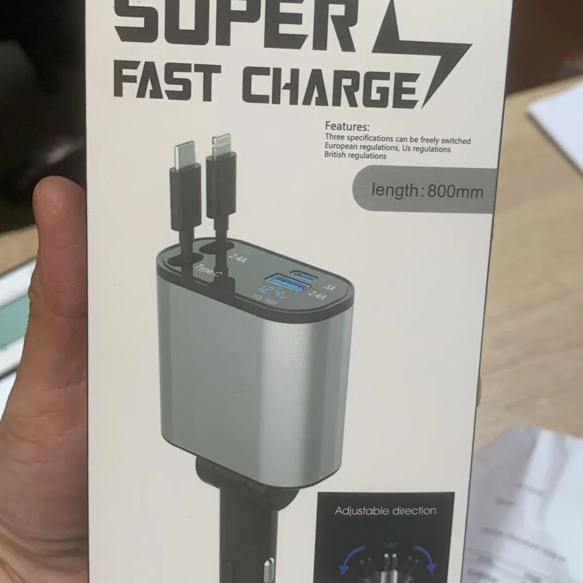 Ładowarka samochodowa Super Fast Charge 4in1 120W 800mm