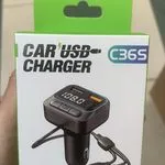 Samochodowa ładowarka USB C36S 3.1A z kablem 3w1 i transmiterem
