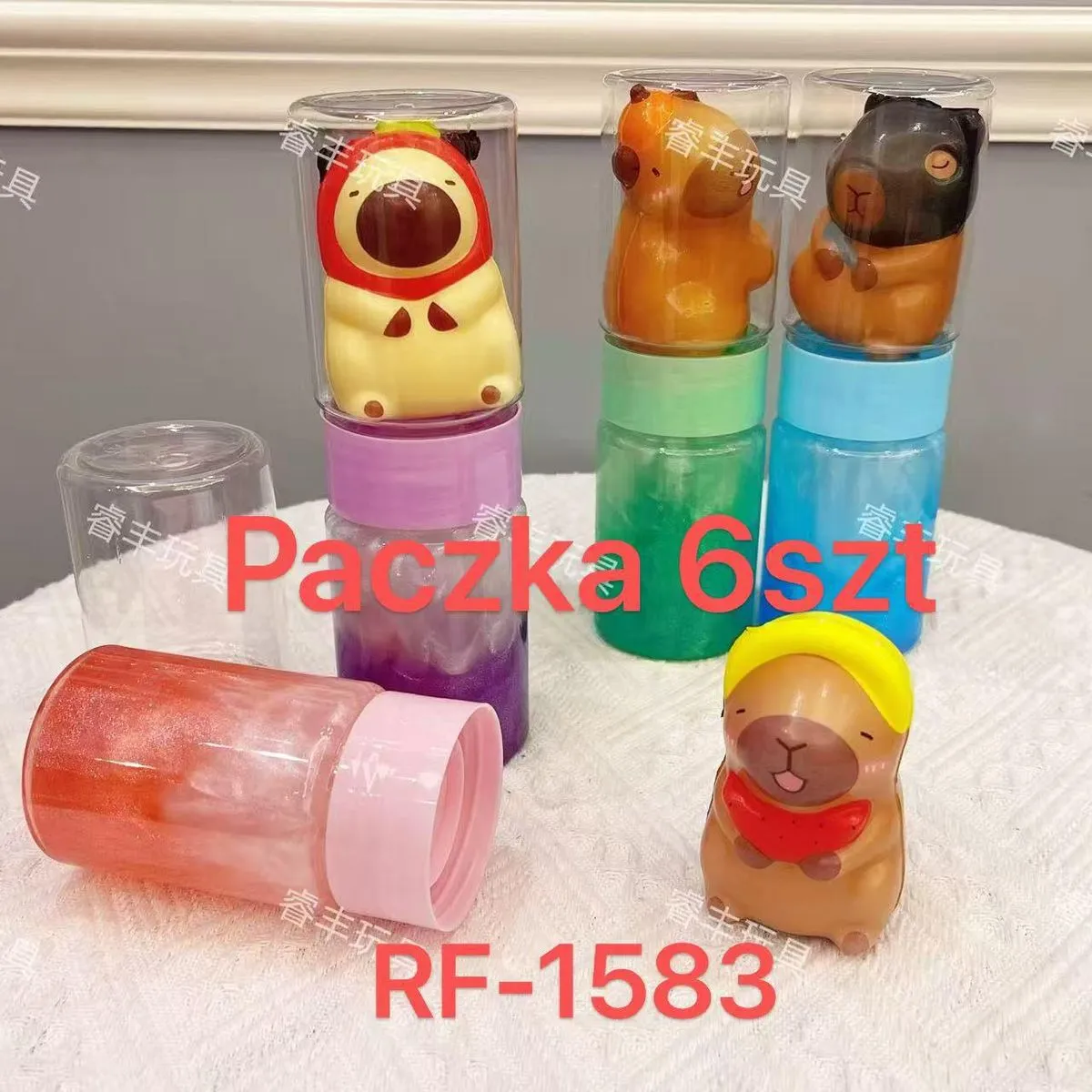 Crystal Mud Kapibara - Masa Żelowa z Figurką, 6 szt