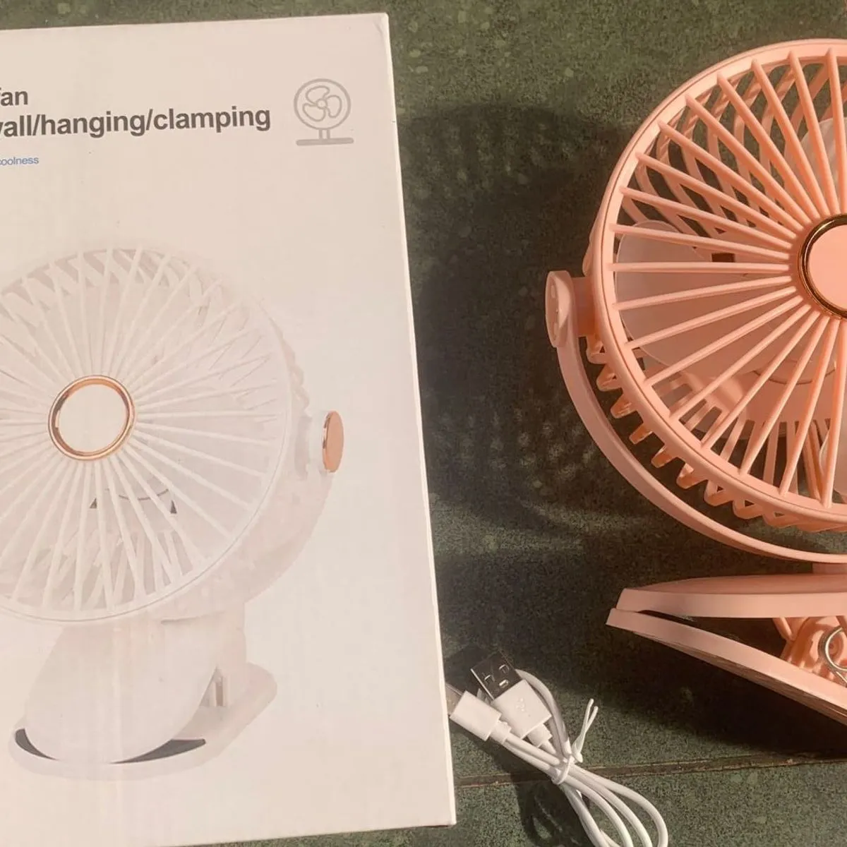 Przenośny wentylator z klipsem Portable Small Fan, różowy
