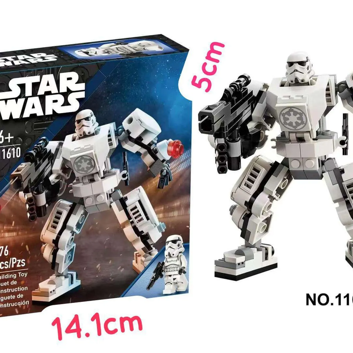 Klocki Star Wars 176PCS - Szturmowiec i Mech 11610