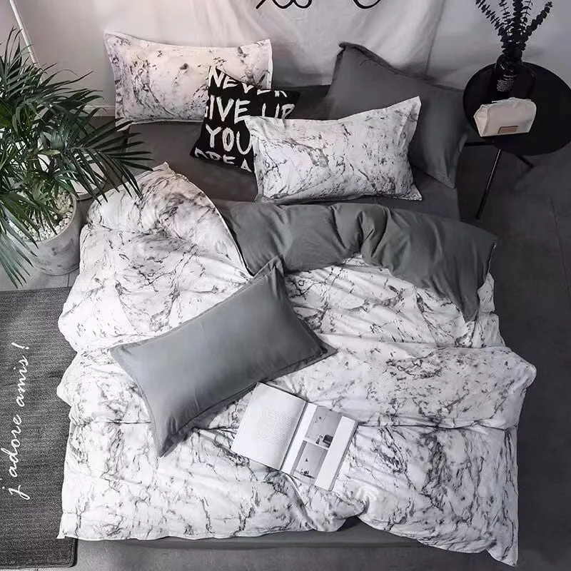 Komplet pościeli bawełnianej marmur 200/220