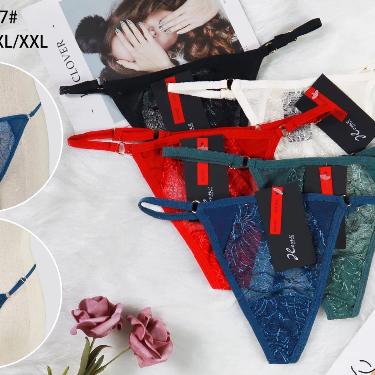 Majtki damskie stringi Y027 rozmiar XL-XXL