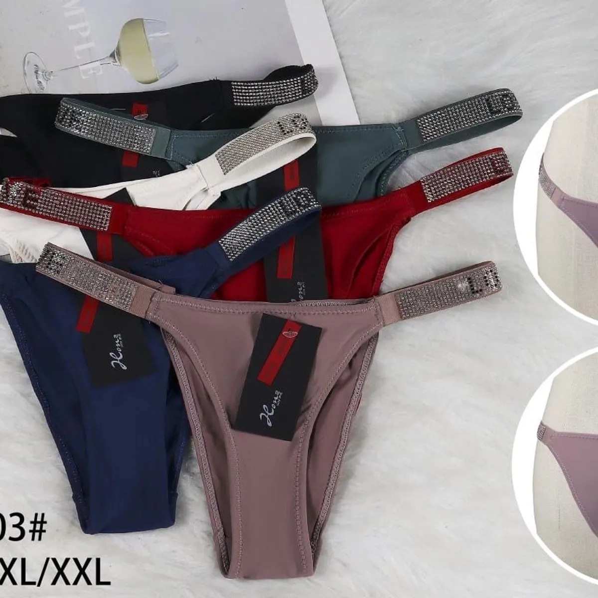 Majtki damskie S-L/XL/XXL z ozdobami DY-03