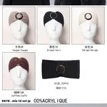 Opaski damskie headband z metalowym kółkiem 12 szt/opak.
