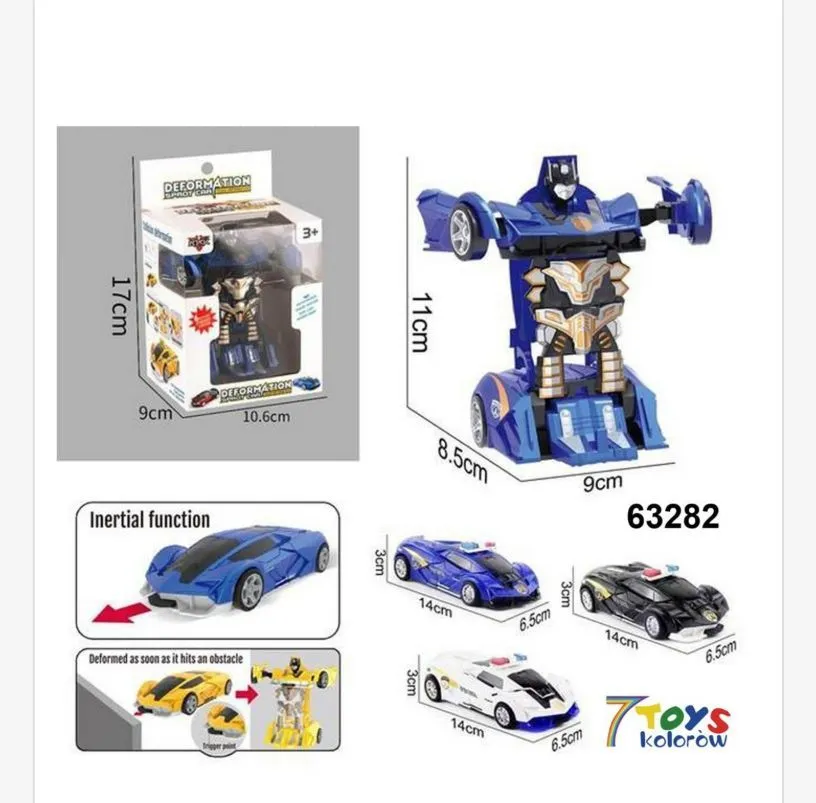 Zabawka Samochód Robot Transformujący Niebieski 11 cm