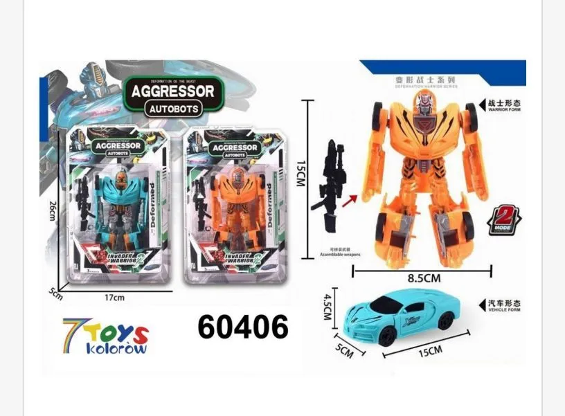 Transformujący Samochód Robot Aggressor Autobot 15cm