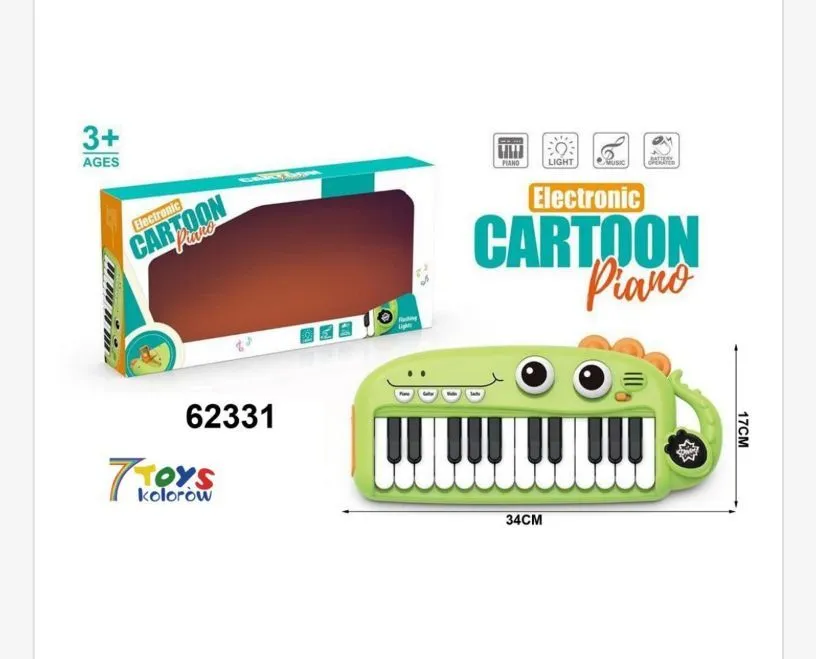 Elektroniczne Pianino Dino Zielone 34cm 3+ 62331