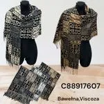 Szaliki damskie bawełna-viscose wzór geometryczny C88917607