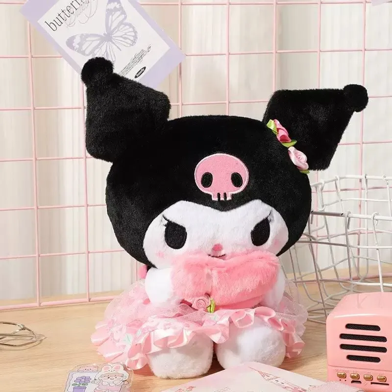 Maskotka Pluszowa Kuromi 45cm w Różowej Sukience z Sercem