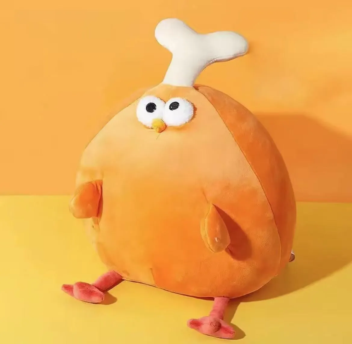 Maskotka Pluszowa 40cm Kurczak z Kością Pomarańczowy
