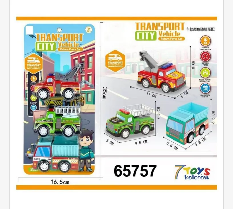 Zabawki Transport City Vehicle - zestaw 7 pojazdów
