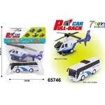 Zabawki Pull Back Car - Helikopter i Autobus Niebieski