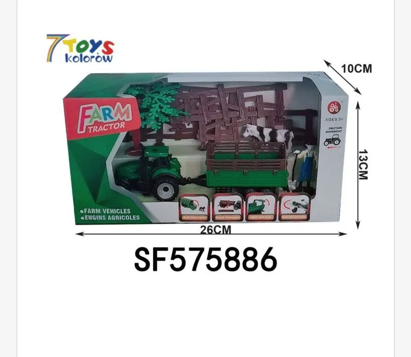 Zabawka Farm Tractor z przyczepą i akcesoriami 26 cm