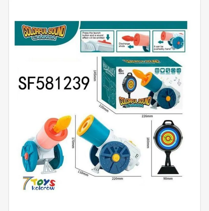 Kolorbomba Dźwiękowa SF581239 - pistolet z dźwiękiem i tarczą