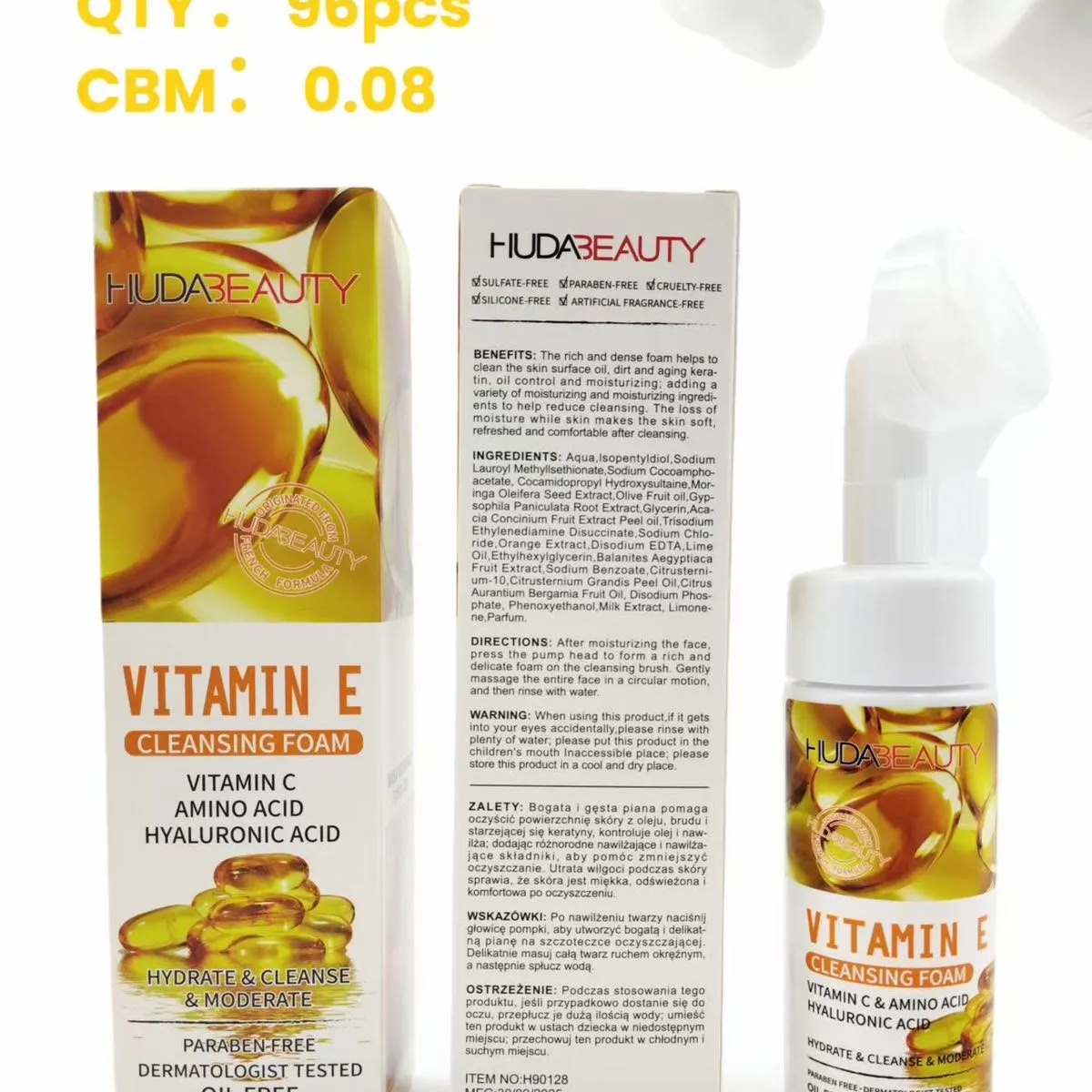 Pianka do Mycia Twarzy Huda Beauty z Wit. C i E 100ml