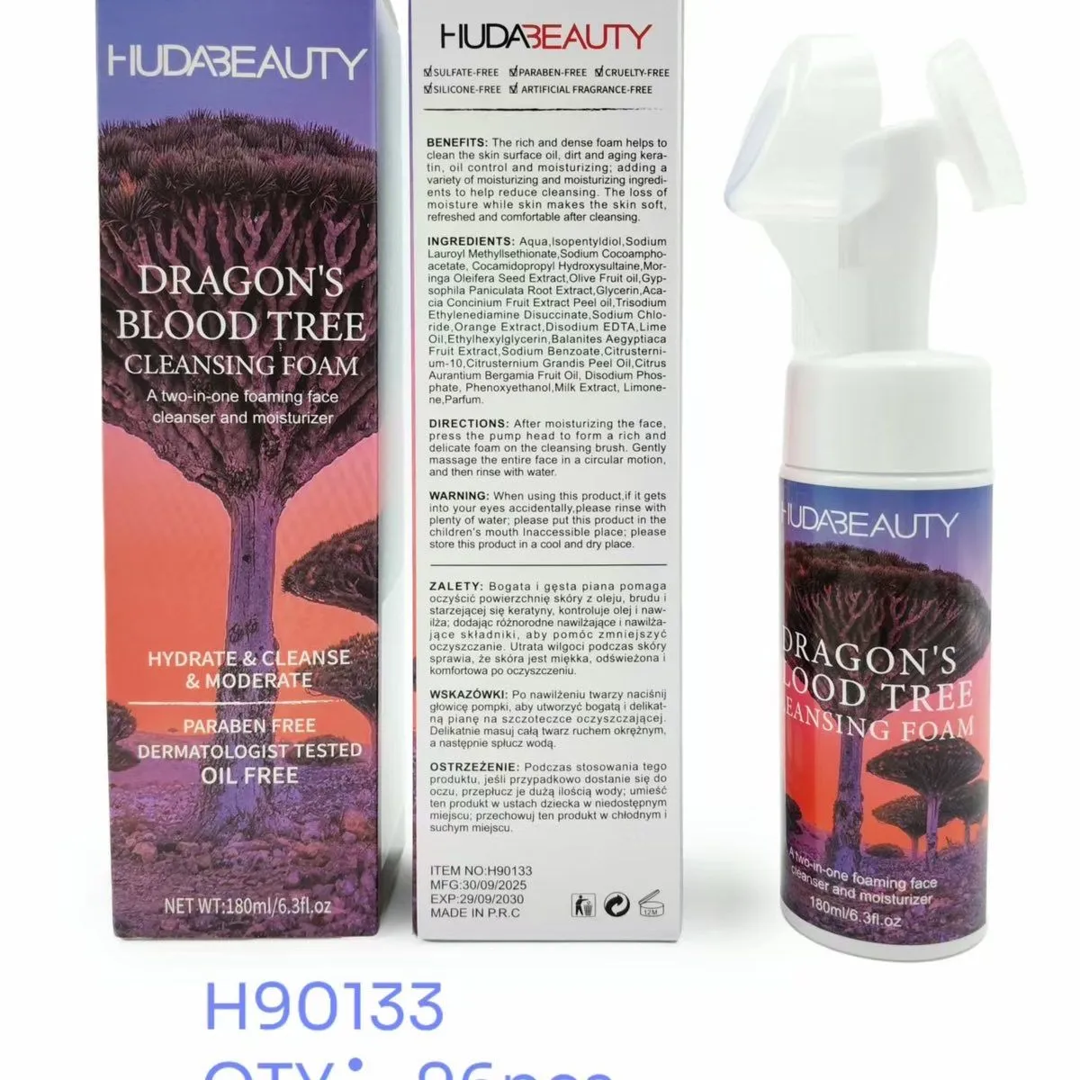Huda Beauty Dragon's Blood Cleansing Foam 96ml pianka do twarzy