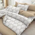 Komplet Pościel Milano 4CZ 160/200 beżowo-biały