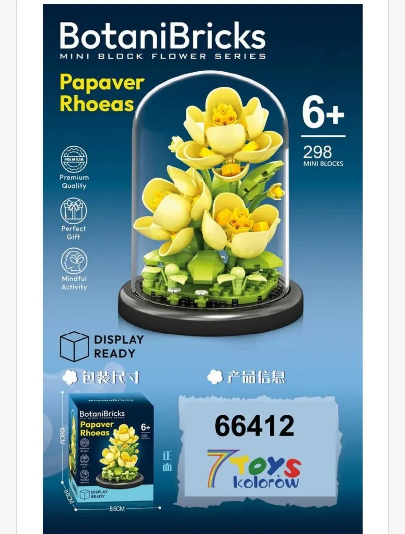 Zestaw klocków BotaniBricks Papaver Rhoesas 268 el. 6+