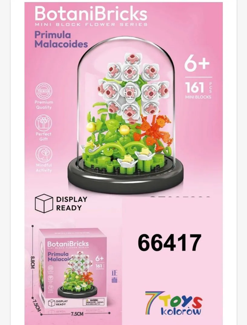 Zestaw klocków BotaniBricks Primula Malacoides kwiaty 161 el. 6+