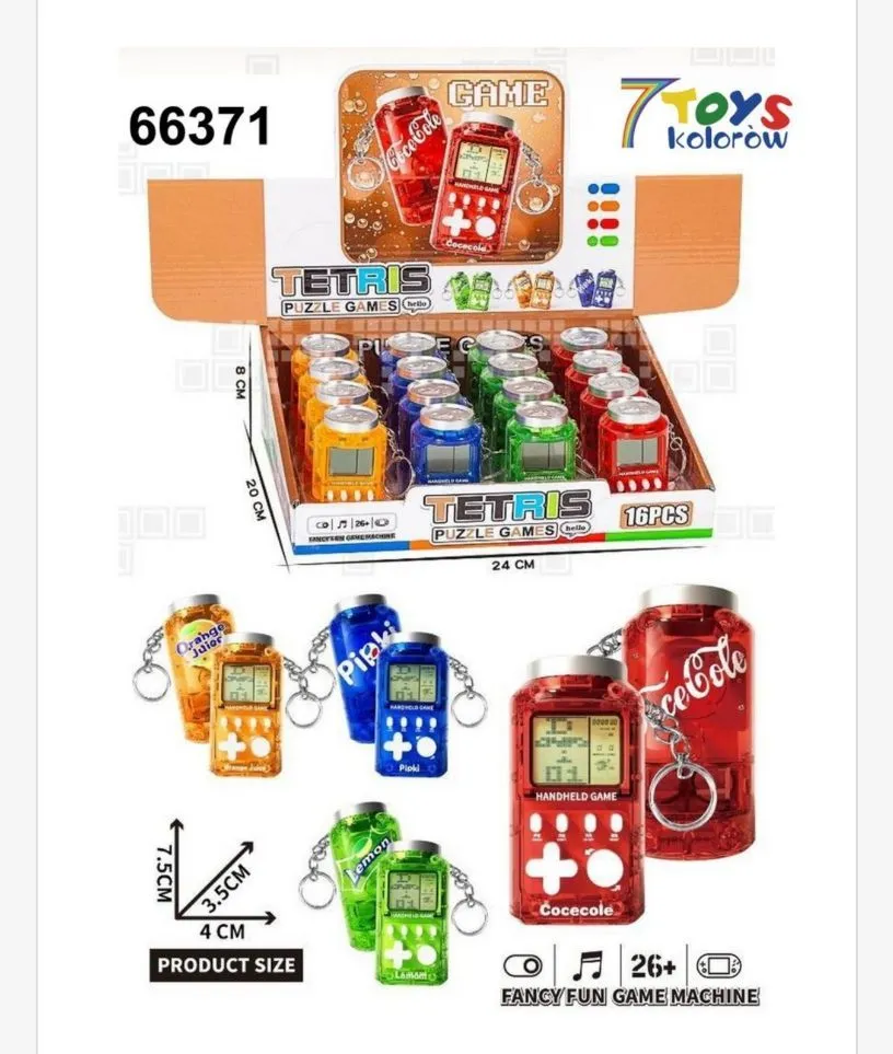 Mini Zabawki Tetris Puzzle Games Keychain 16 szt