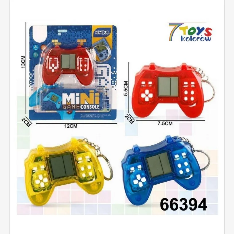 Mini Game Console Zabawka Elektroniczna Czerwona/Żółta 12cm