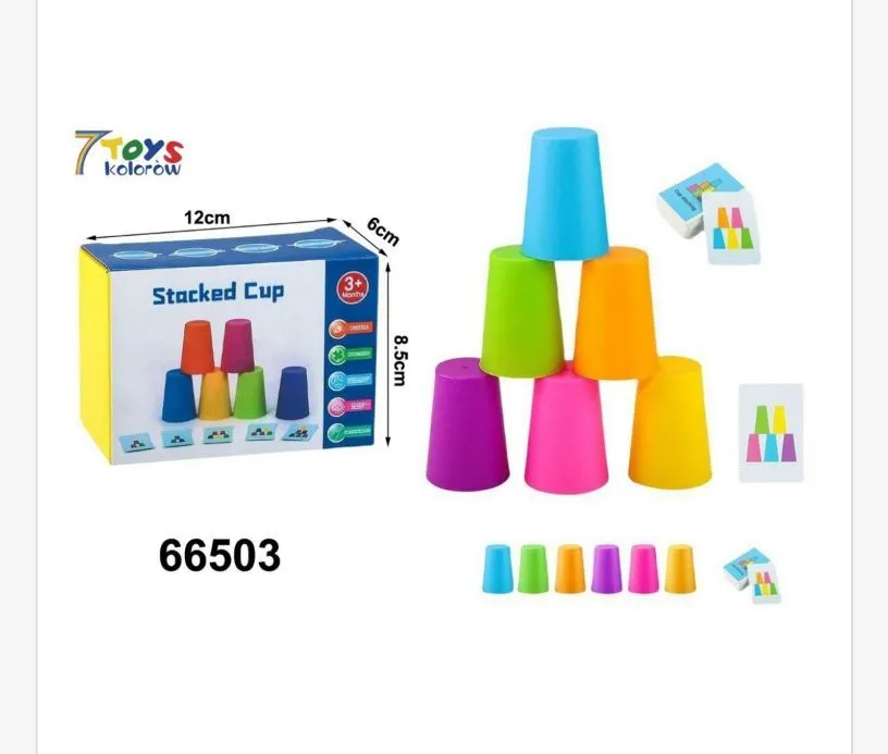 Zabawki Stacked Cup 7Toys - 8 kubeczków do układania