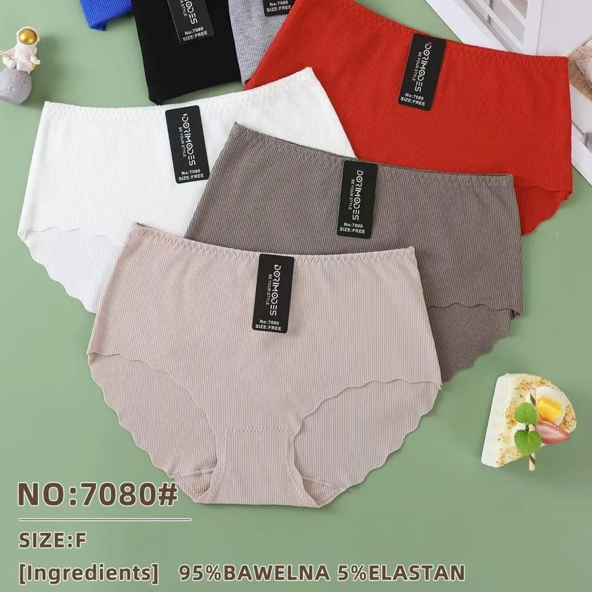 Majtki damskie bezszwowe 95% bawełna 5% elastan NO:780