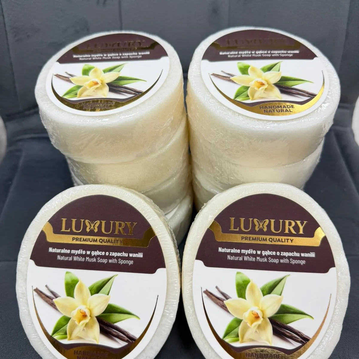 Naturalne Mydło w Gąbce z Wanilią LUXURY 10 szt