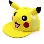 Czapki Pikachu z siatką, żółte, motyw Pokémon