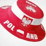 Czapki Poland biało-czerwone z orłem i flagą