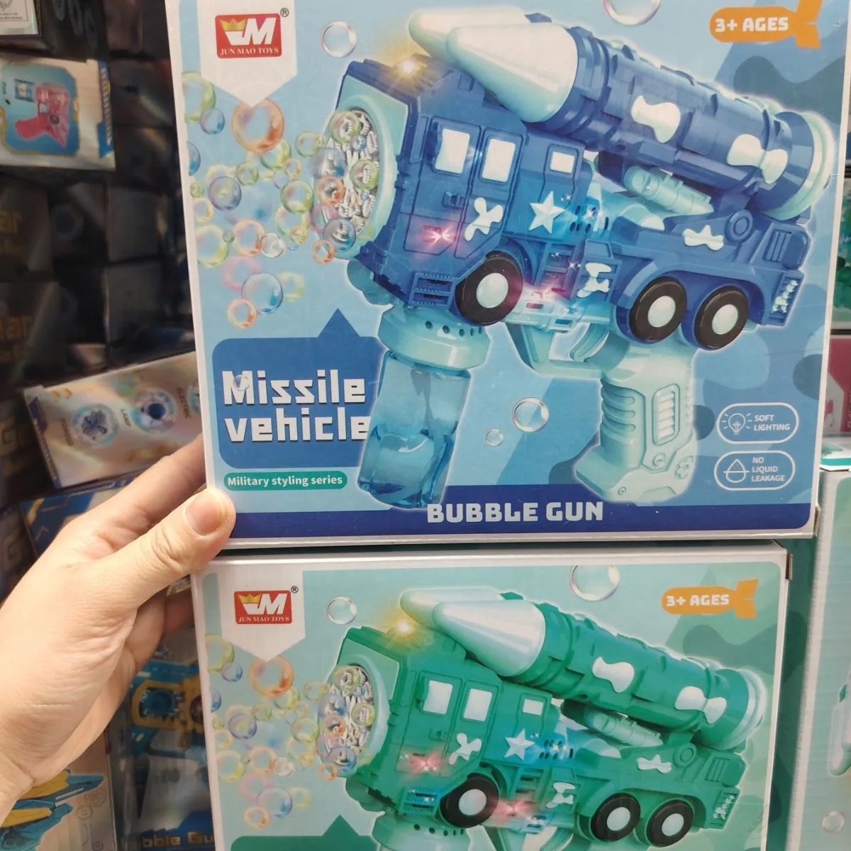 Zabawki Banki Mydlane Bubble Gun Missile Vehicle 3+