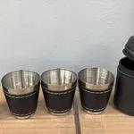 Zestaw Kieliszki Turystyczne 4PCS ze skórzanym etui