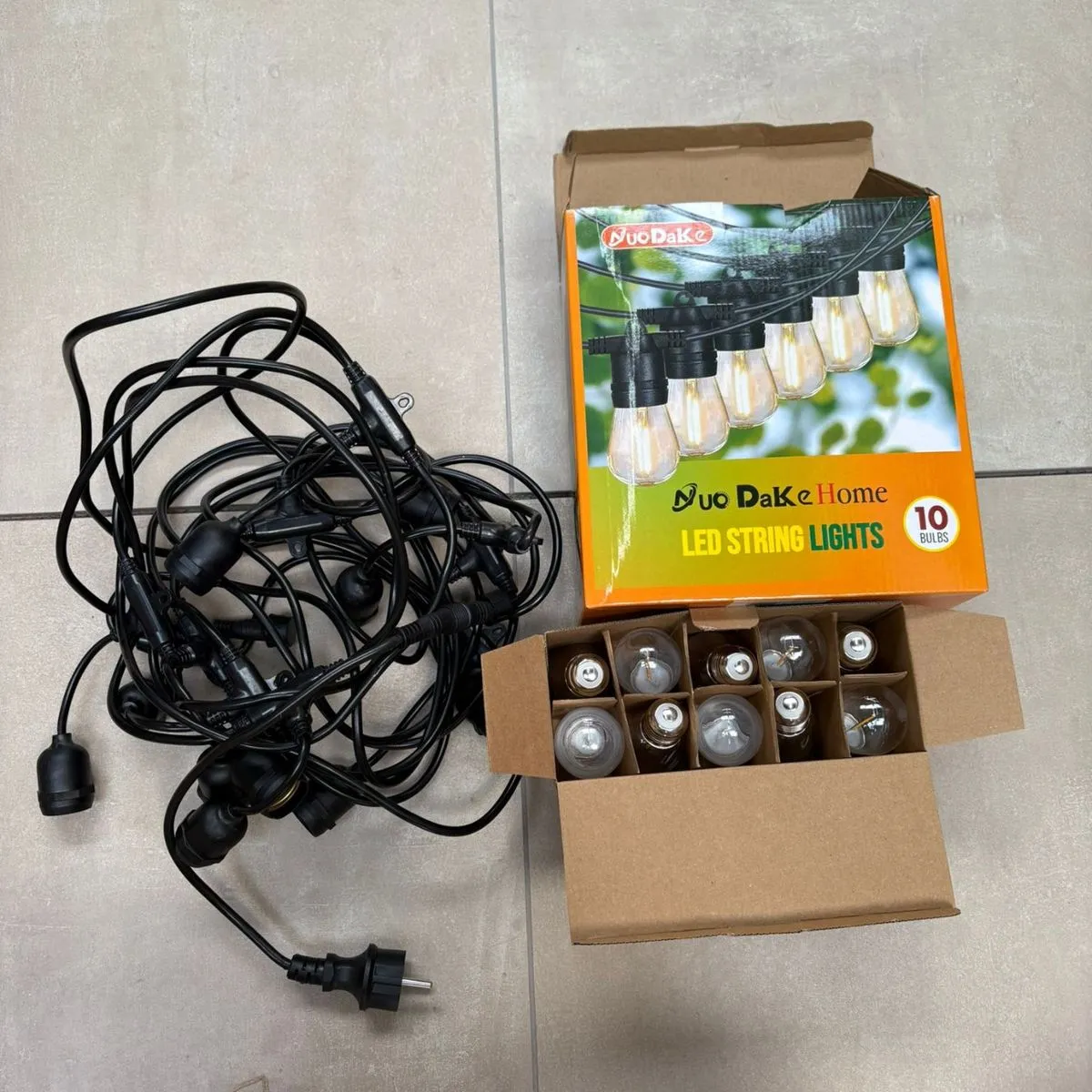 Girlandia LED 10 świateł grubszy kabel wymienna żarówka