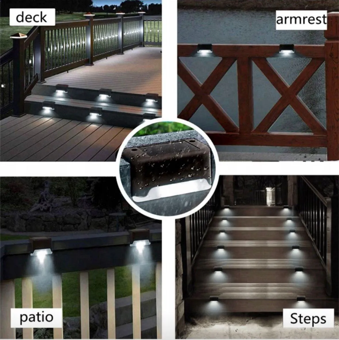 Zestaw 4PCS Solarna Lampa Schodowa Tarasowa LED