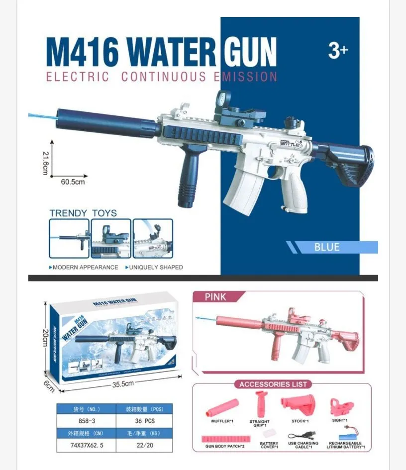 Pistolet na wodę M416 Electric Water Gun 60cm 3+