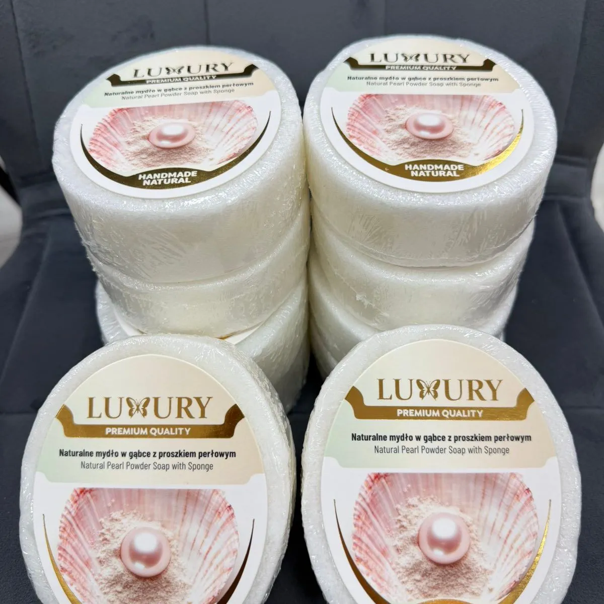 Naturalne Mydło w Gąbce z Mąką Perłową Luxury