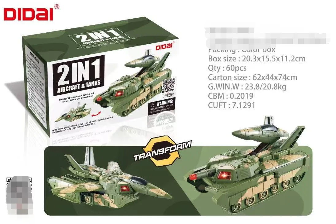 Zabawka 2w1 Samolot i Czołg Transformujący Mighty