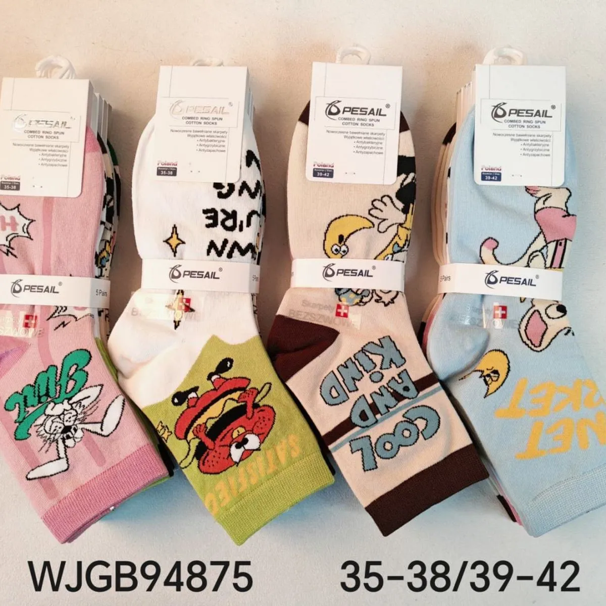 Skarpetki damskie GBSAL kolorowe wzory roz. 35-38/39-42