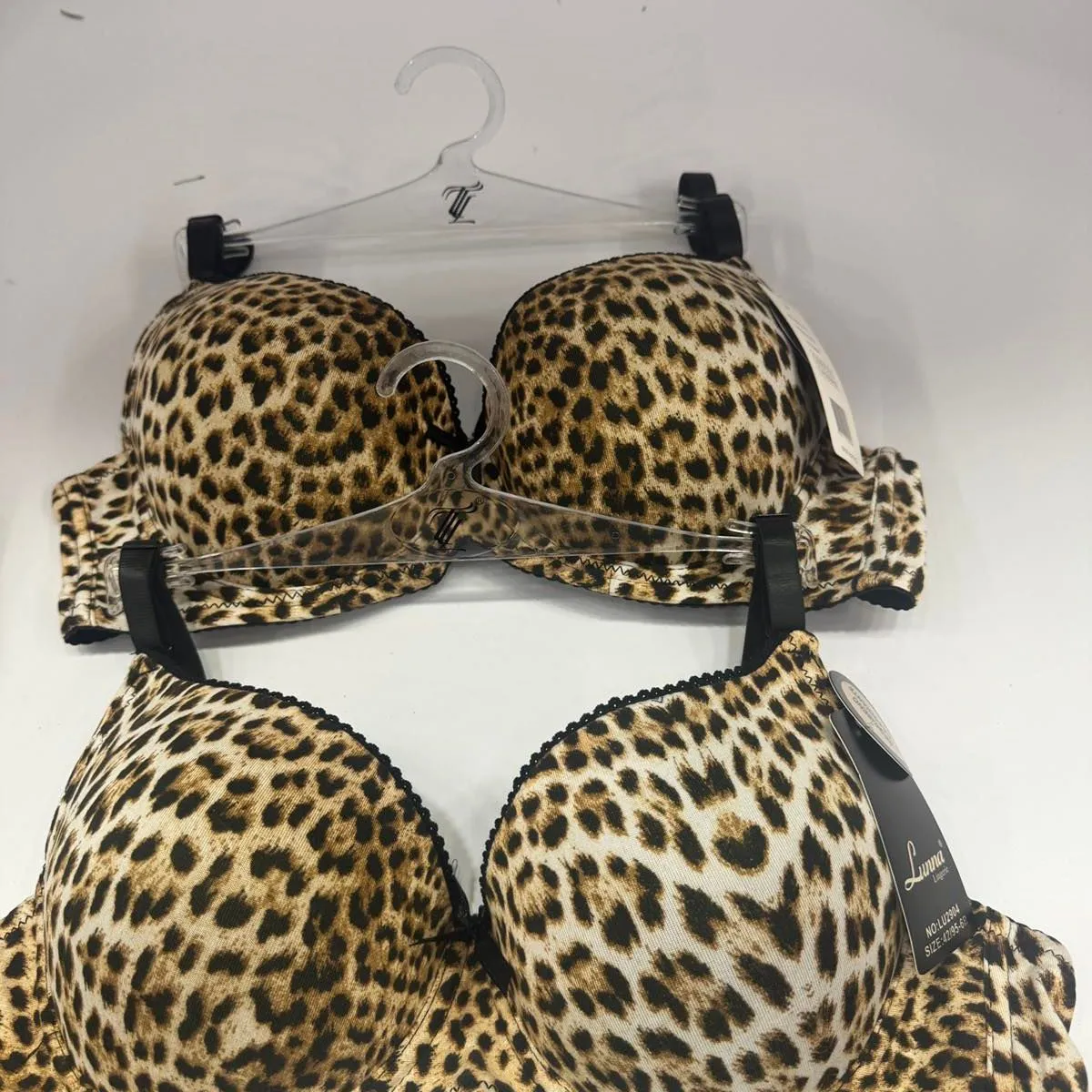 Biustonosz damski push-up wzór leopadowy