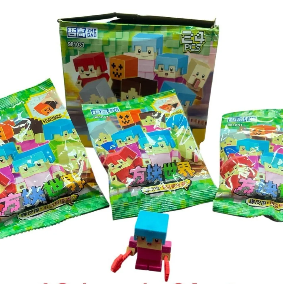 Saszetki Figurki Gumowe ZHE GAO Pixel World 24szt