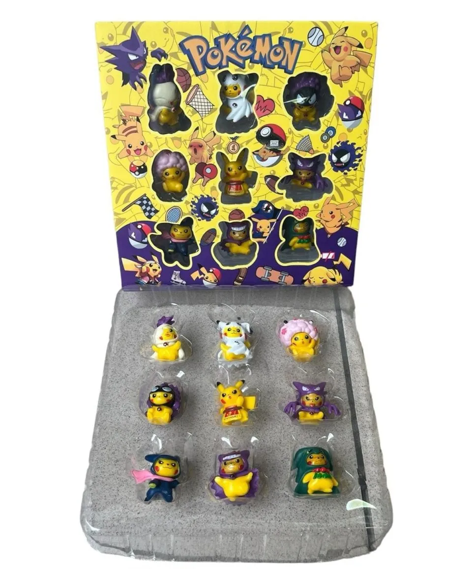 Zabawka Figurki Pokemon - Zestaw 9 szt. Pikachu Cosplay